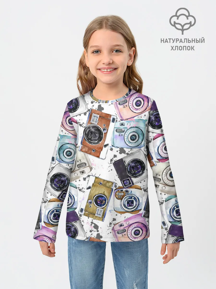 Детский лонгслив / Старинные фотоаппараты