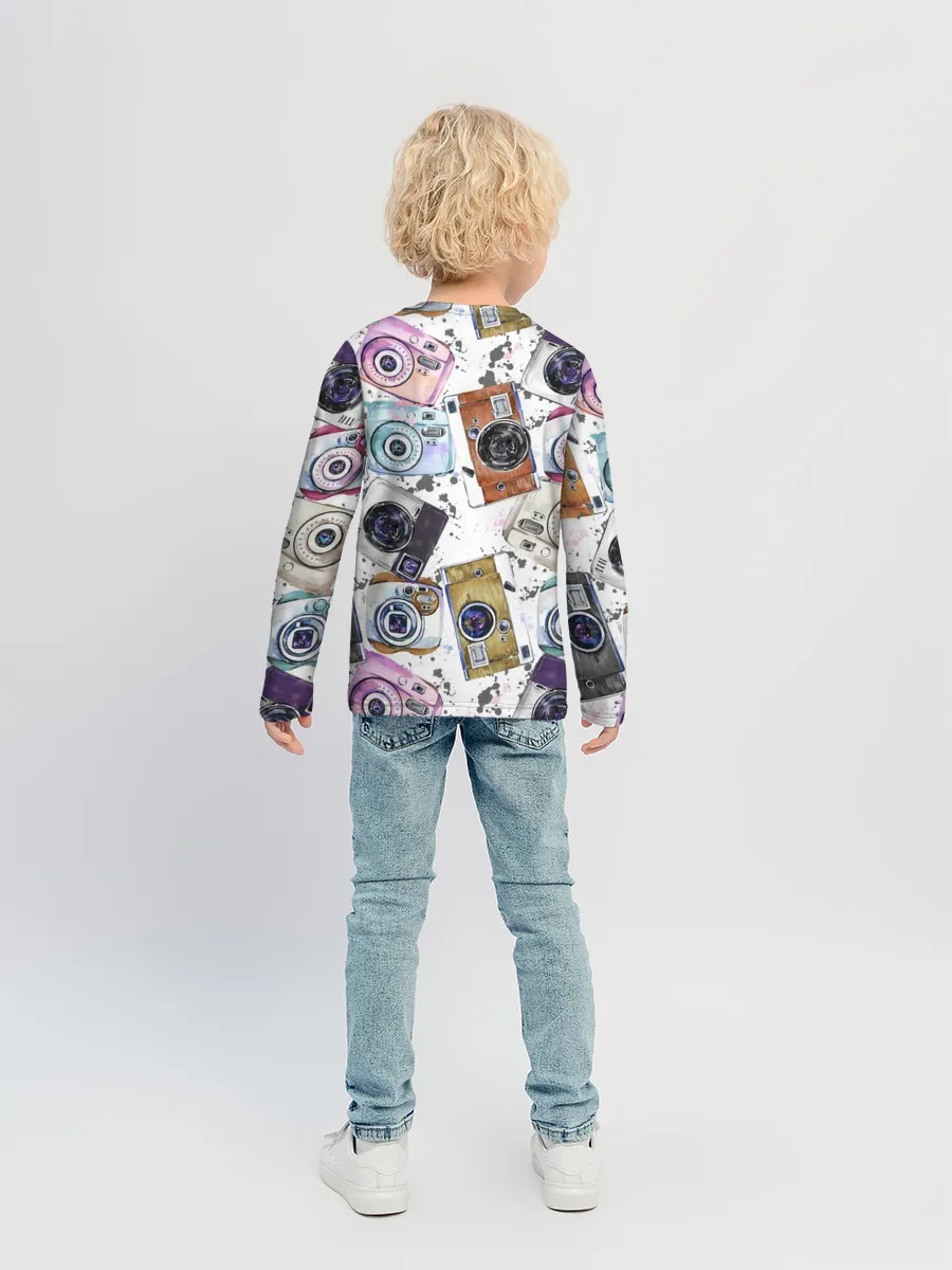 Детский лонгслив / Старинные фотоаппараты