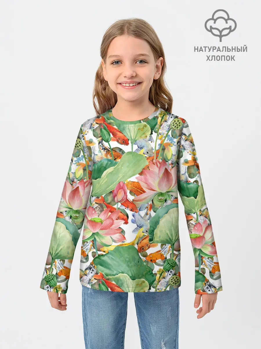 Детский лонгслив / Карпы кои