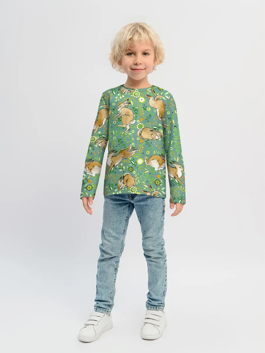 Детский лонгслив / Милые зайчата