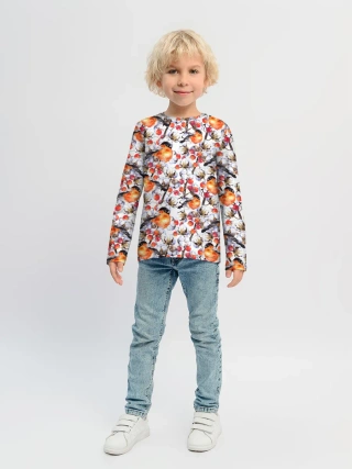 Детский лонгслив / Снегири