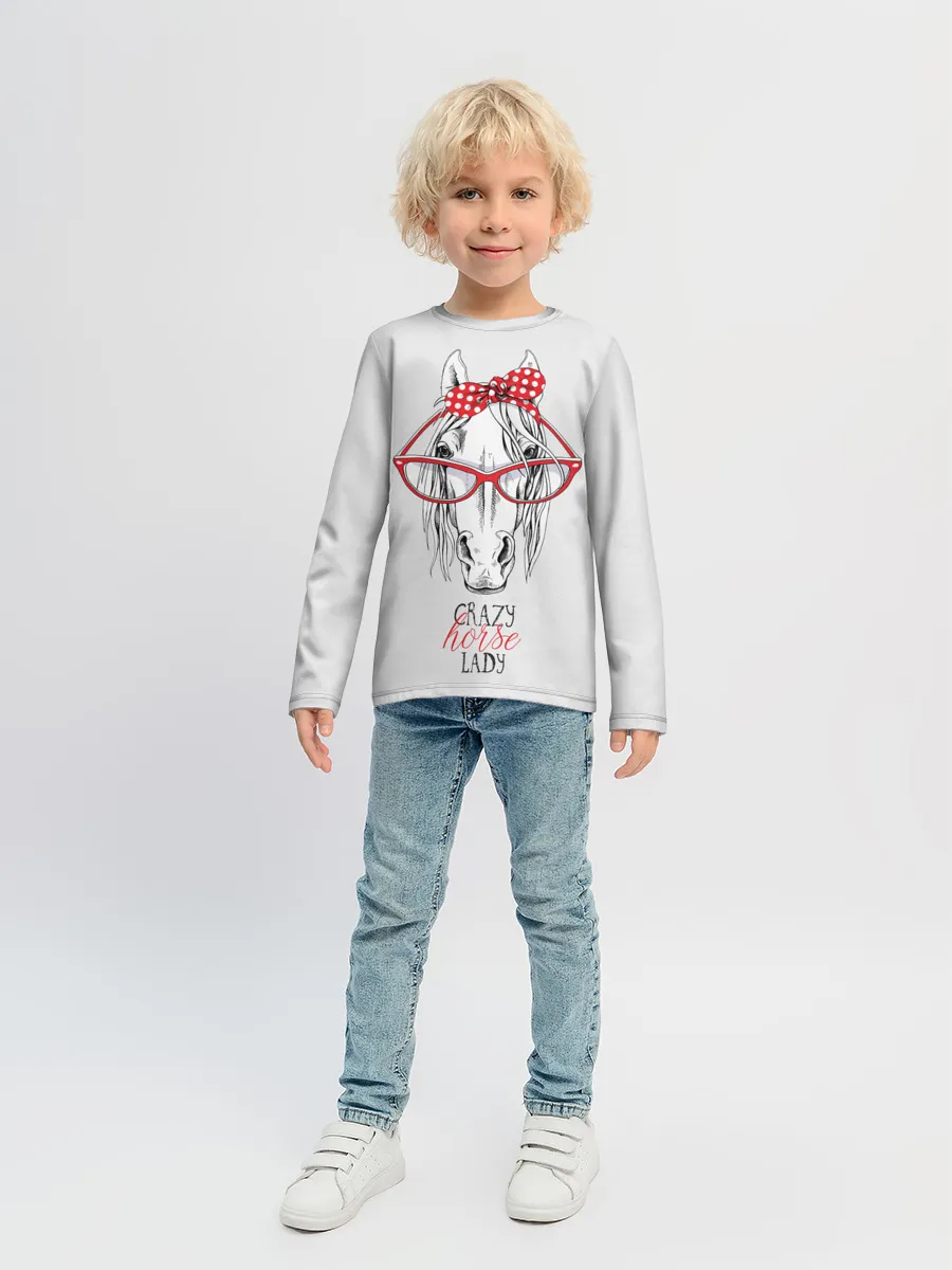 Детский лонгслив / Crazy horse lady