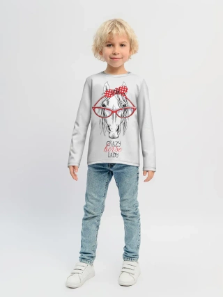 Детский лонгслив / Crazy horse lady