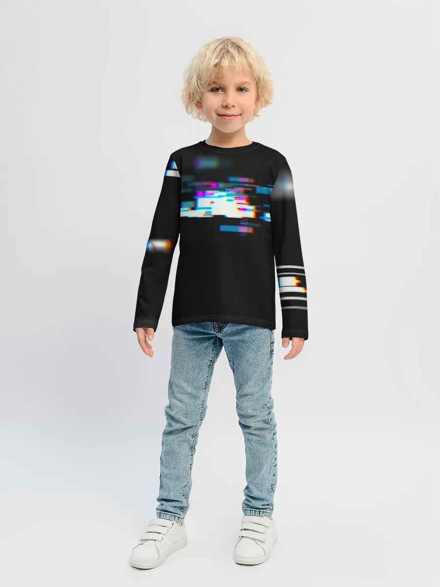 Детский лонгслив / Глитч