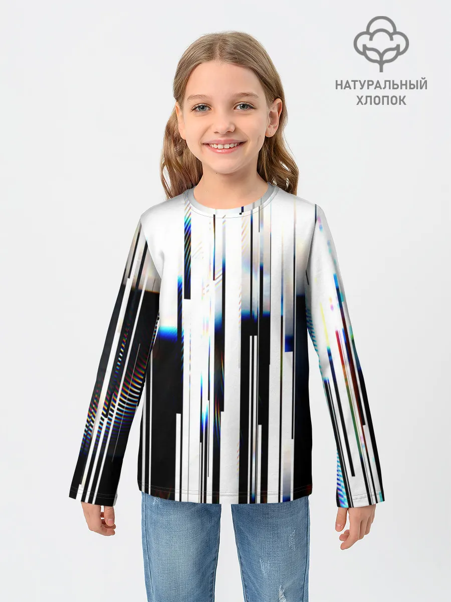 Детский лонгслив / Абстракция Глитч
