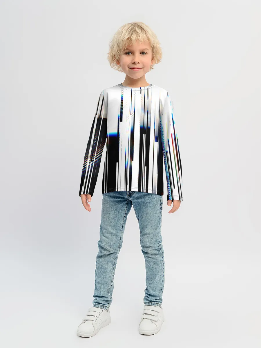 Детский лонгслив / Абстракция Глитч