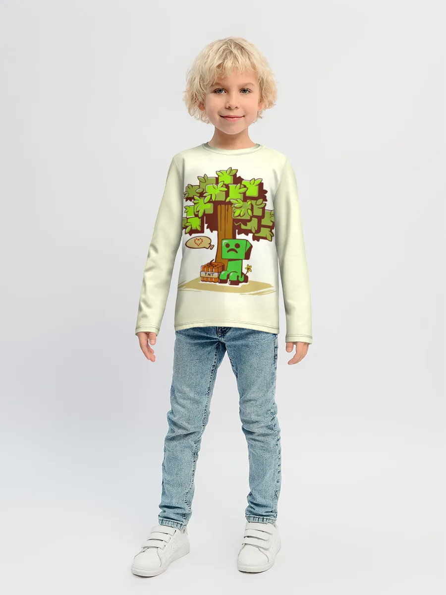 Детский лонгслив / Майнкрафт, Крипер