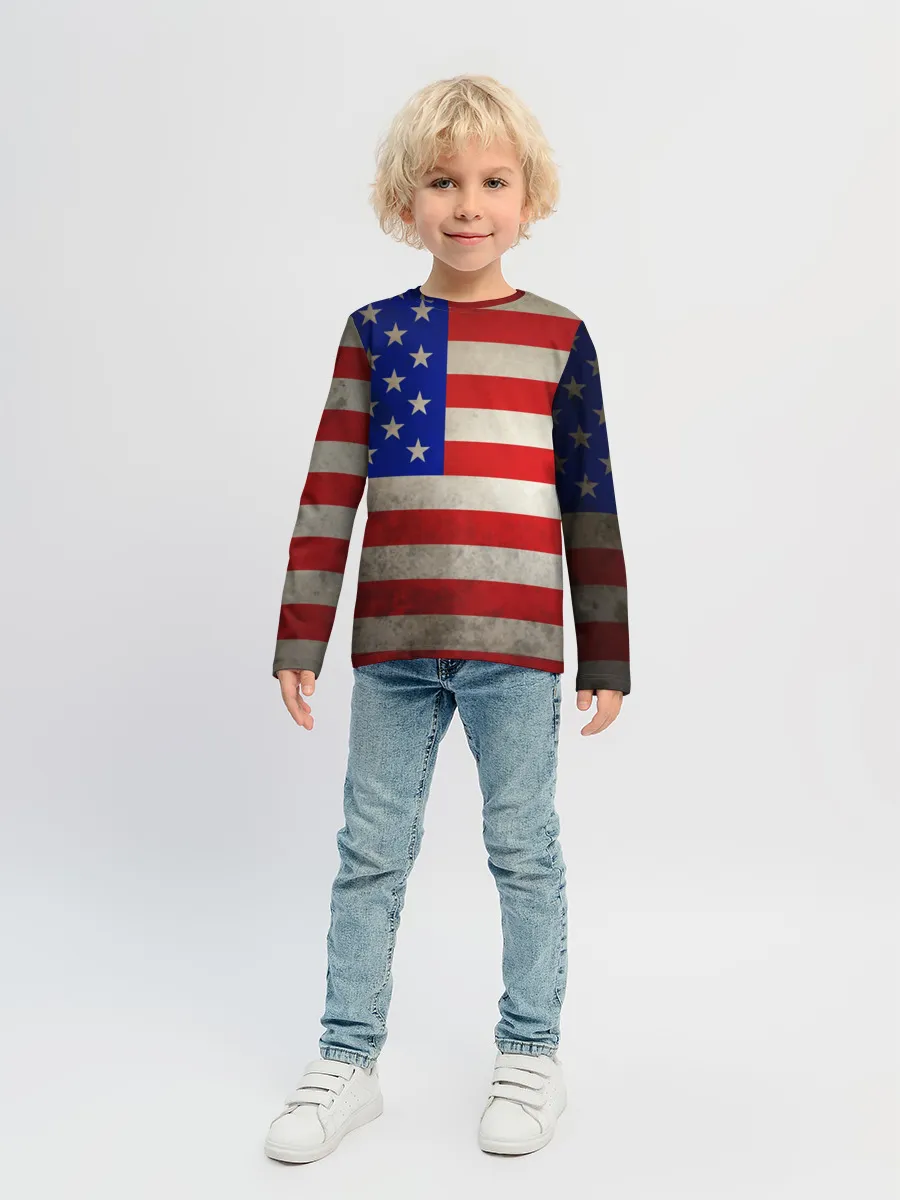 Детский лонгслив / Американский флаг