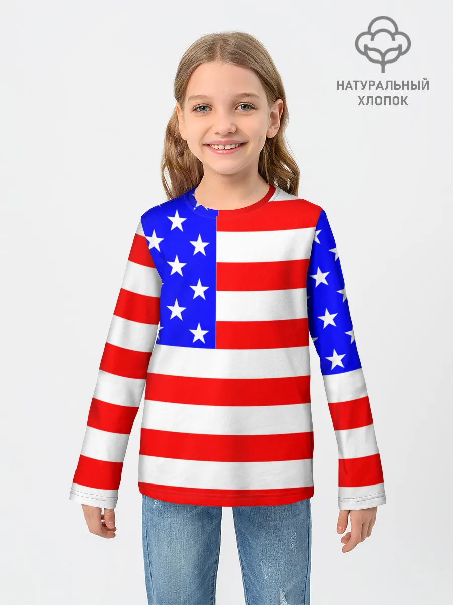 Детский лонгслив / АМЕРИКАНСКИЙ ФЛАГ