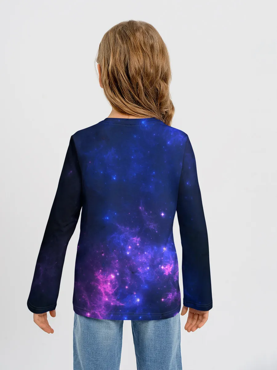 Детский лонгслив / Неоновый космос