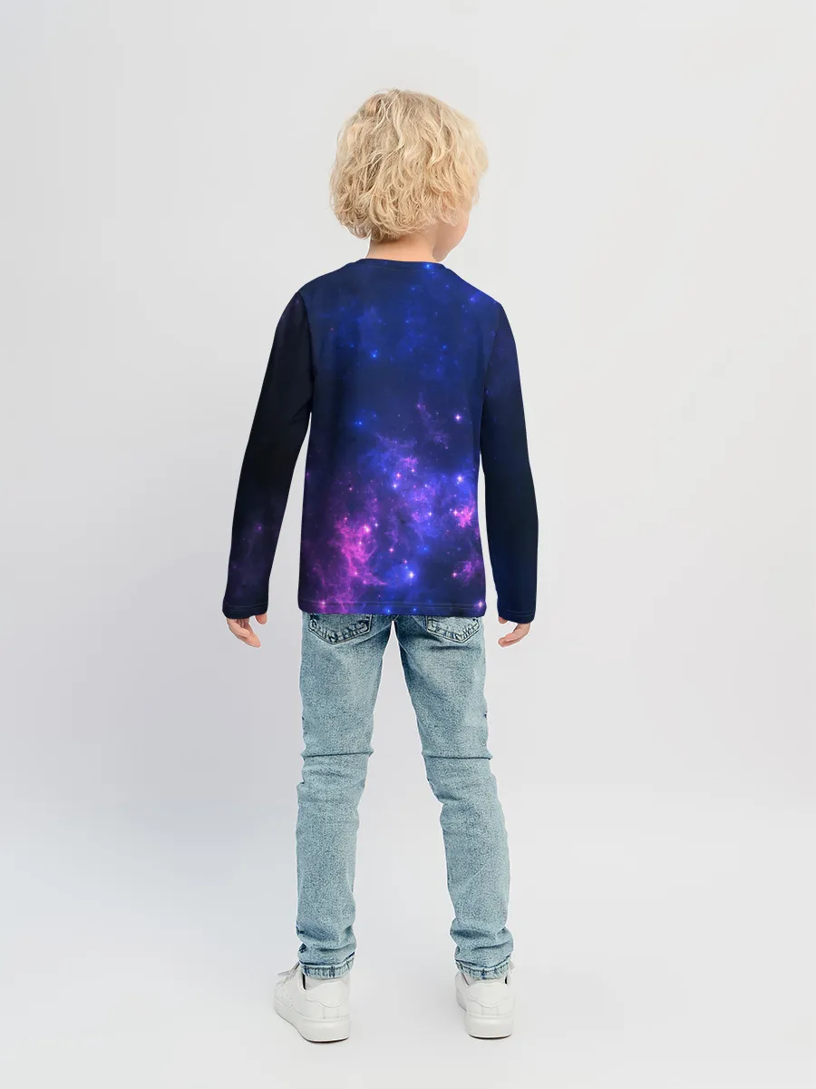 Детский лонгслив / Неоновый космос