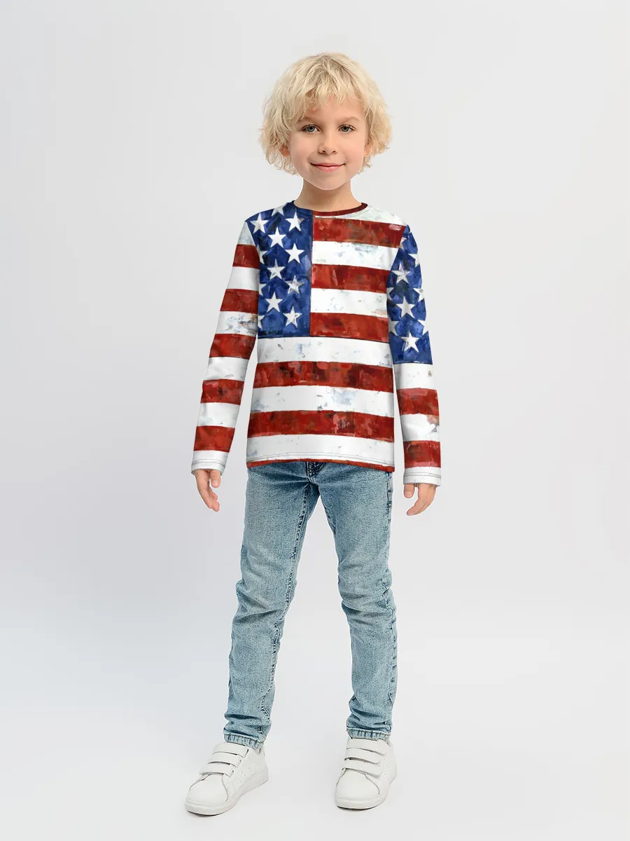 Детский лонгслив / США ФЛАГ