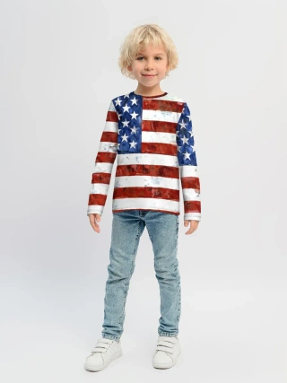 Детский лонгслив / США ФЛАГ
