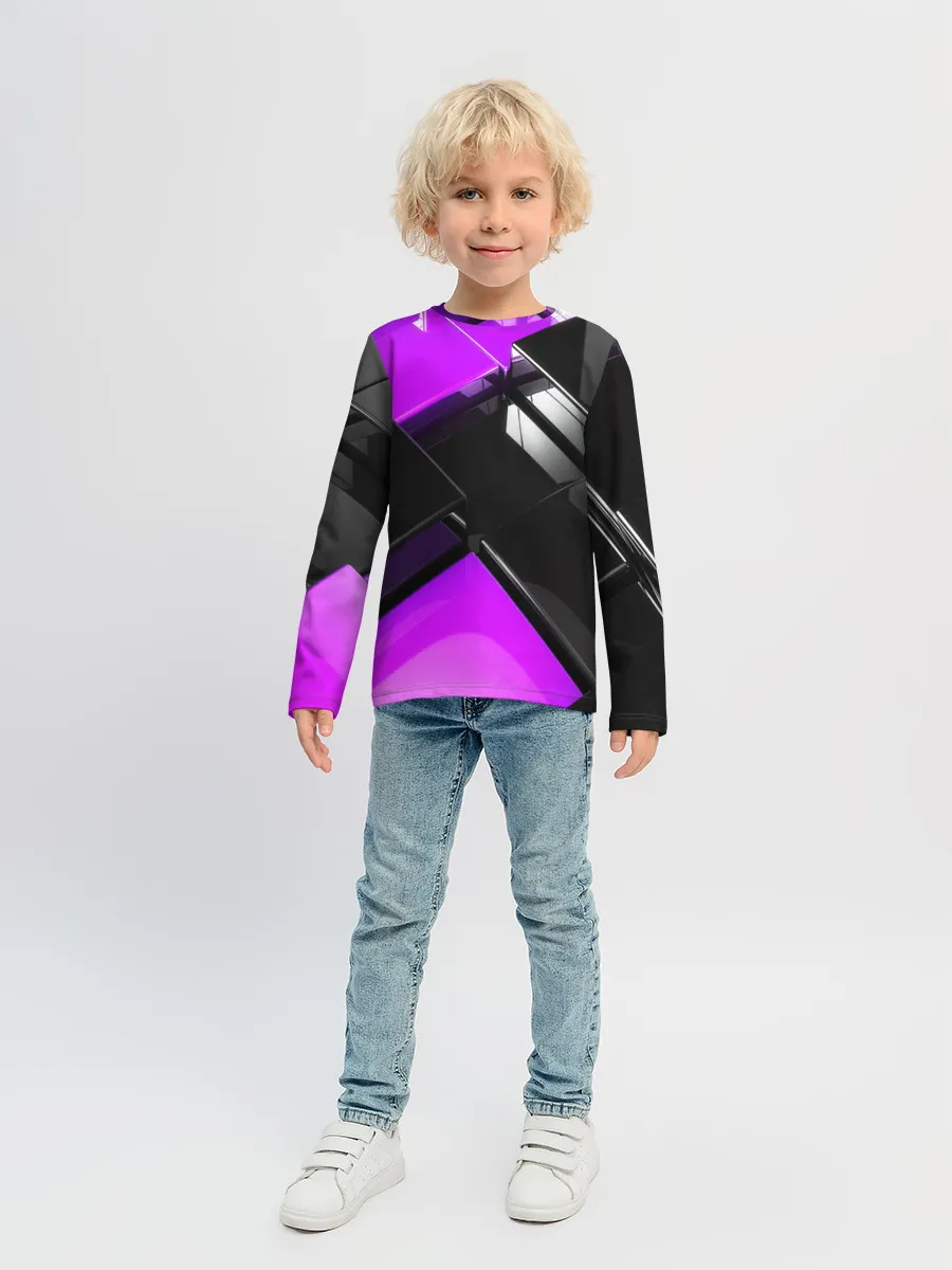 Детский лонгслив / Неоновые кубы