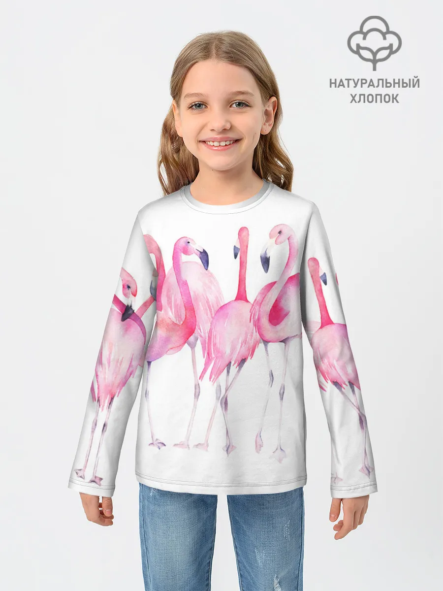 Детский лонгслив / Фламинго