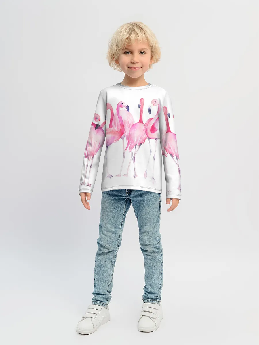 Детский лонгслив / Фламинго