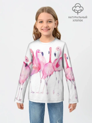 Детский лонгслив / Фламинго