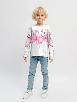 Детский лонгслив / Фламинго