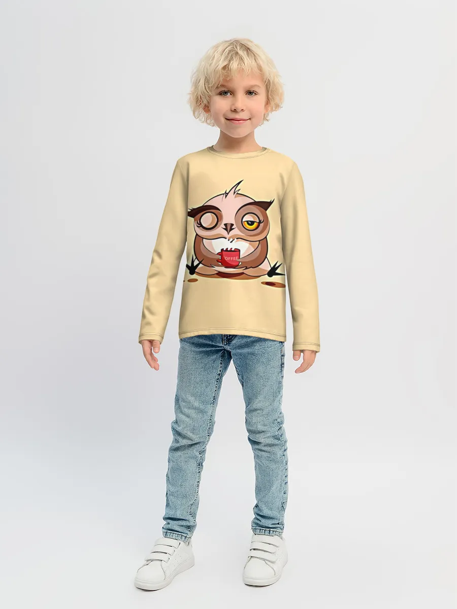 Детский лонгслив / Сова Кофеман