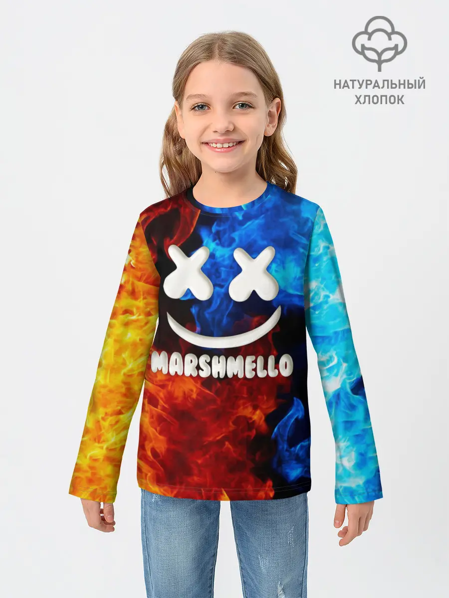 Детский лонгслив / Marshmello Fire
