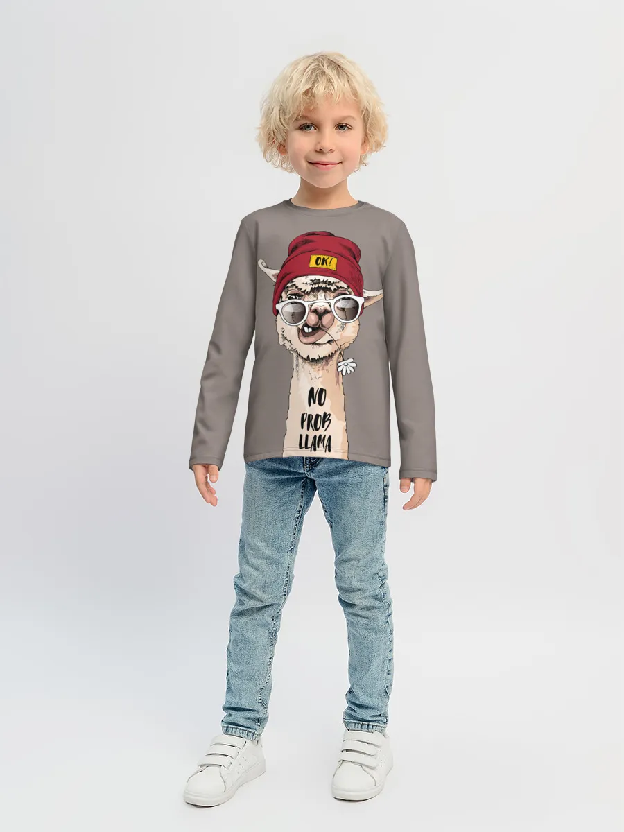 Детский лонгслив / llama