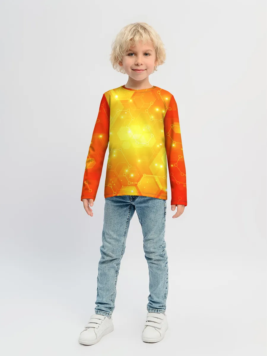 Детский лонгслив / ОРАНЖЕВЫЕ СОТЫ