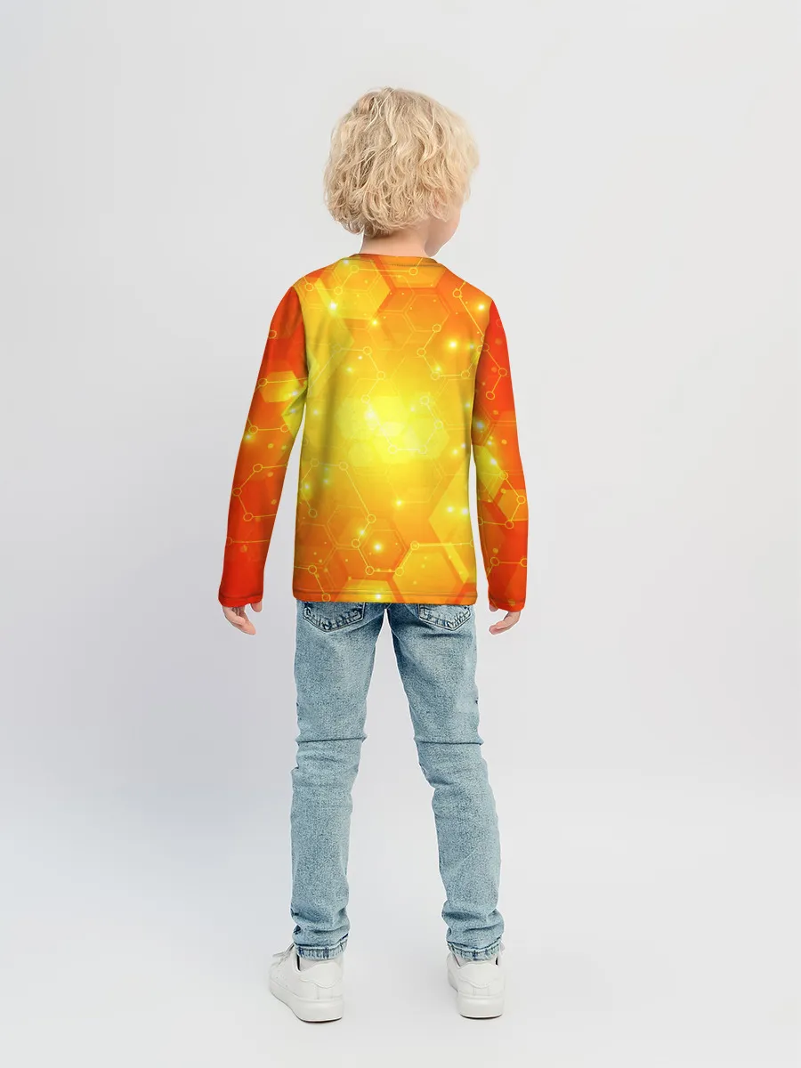 Детский лонгслив / ОРАНЖЕВЫЕ СОТЫ