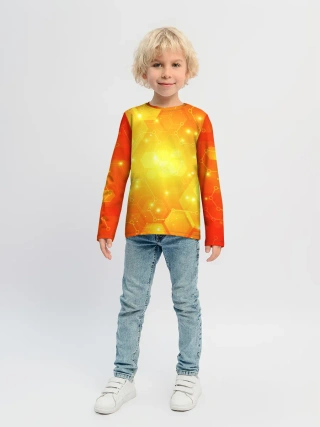 Детский лонгслив / ОРАНЖЕВЫЕ СОТЫ