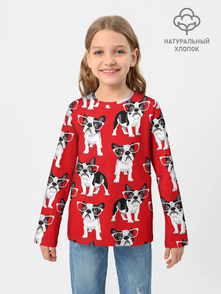 Детский лонгслив / Французские бульдоги