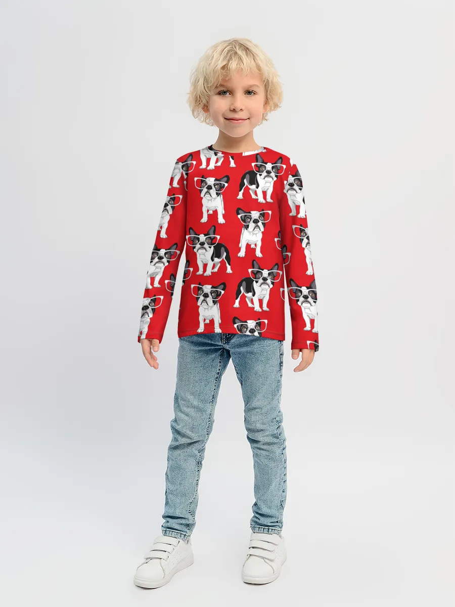 Детский лонгслив / Французские бульдоги