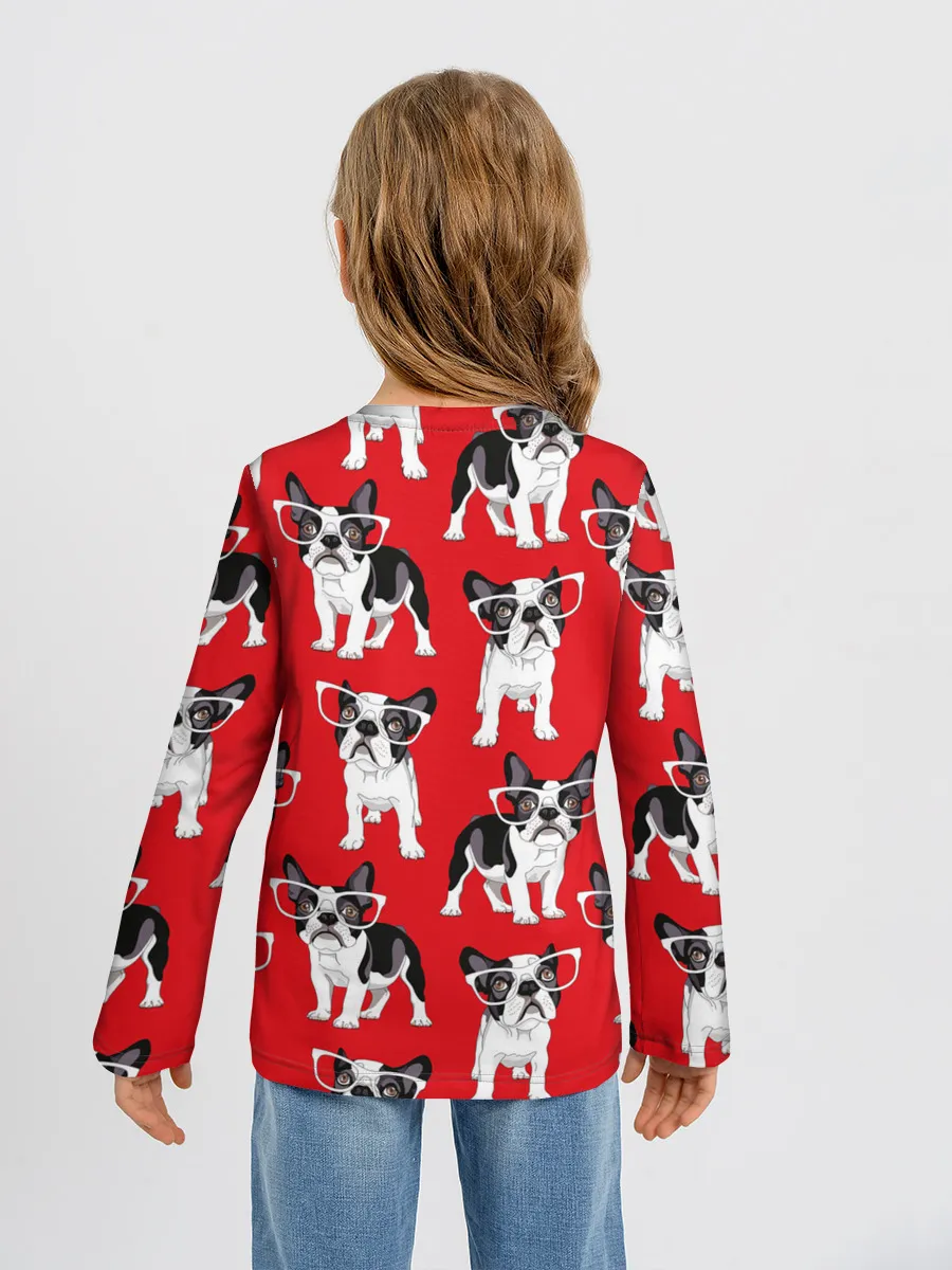 Детский лонгслив / Французские бульдоги