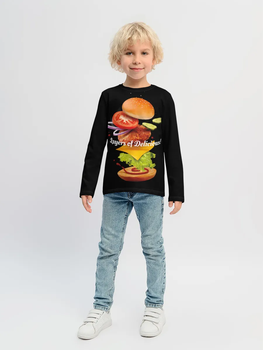 Детский лонгслив / Гамбургер