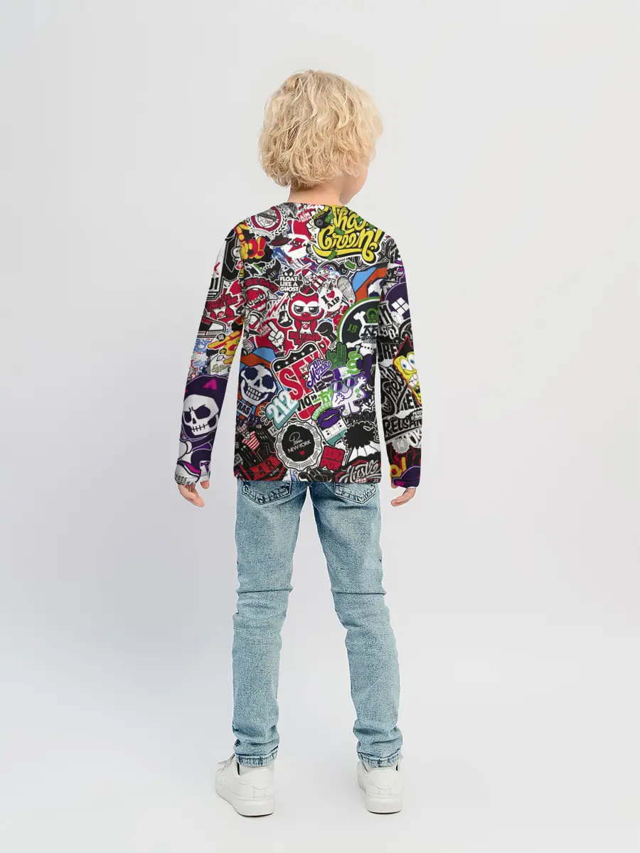 Детский лонгслив / Stickerbombing New York