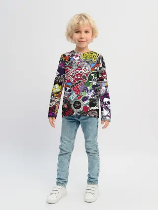 Детский лонгслив / Stickerbombing New York