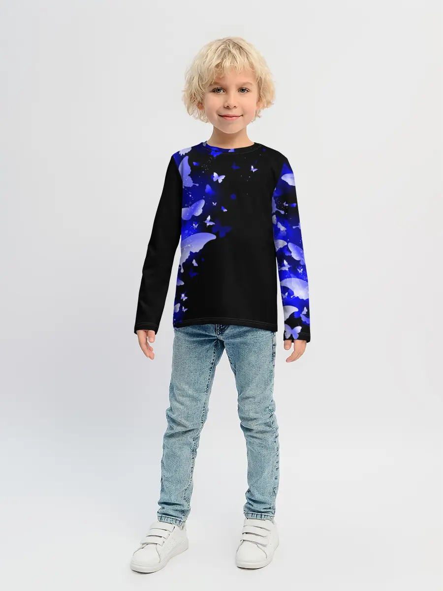 Детский лонгслив / СИНИЕ БАБОЧКИ