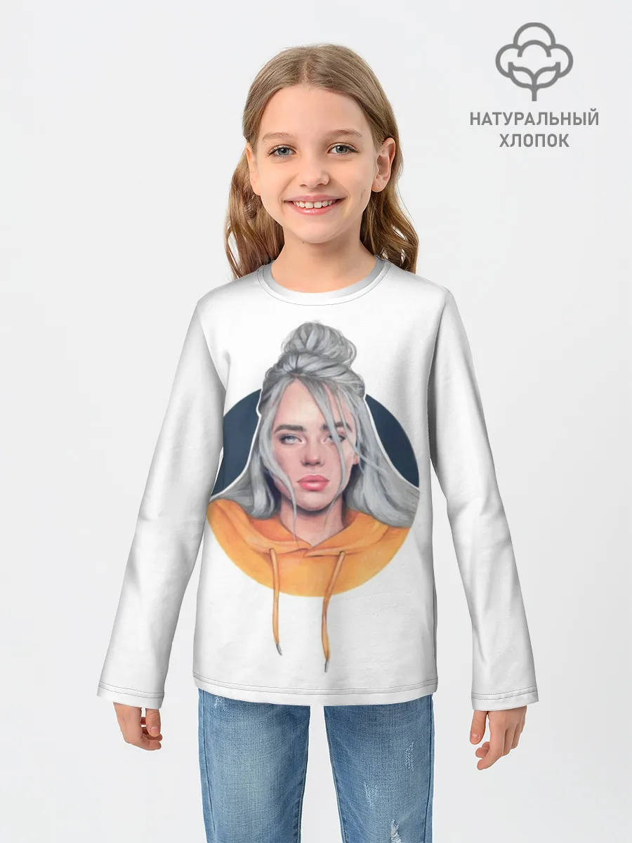 Детский лонгслив / Billie Eilish art 1
