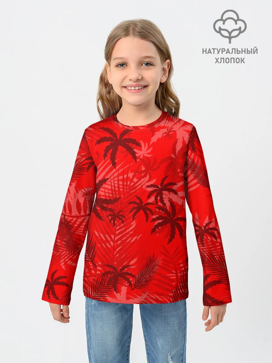 Детский лонгслив / ПАЛЬМЫ / ТРОПИКИ / ЛЕТО