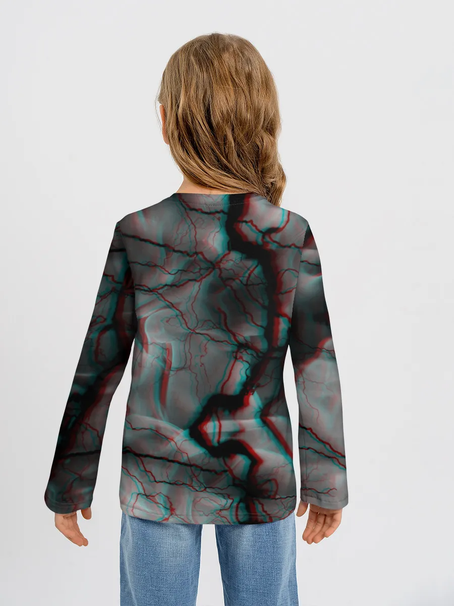 Детский лонгслив / МОЛНИИ GLITCH