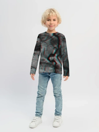 Детский лонгслив / МОЛНИИ GLITCH