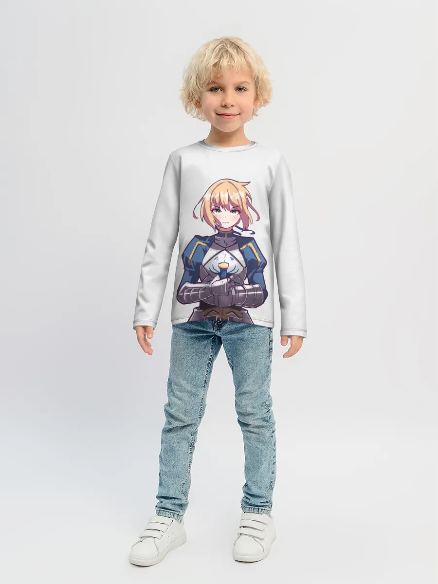 Детский лонгслив / Девушка рыцарь