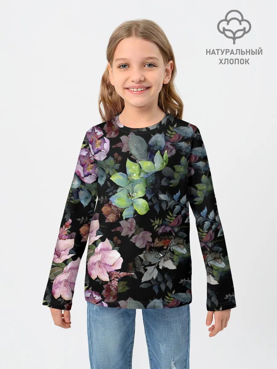 Детский лонгслив / Цветочный сад