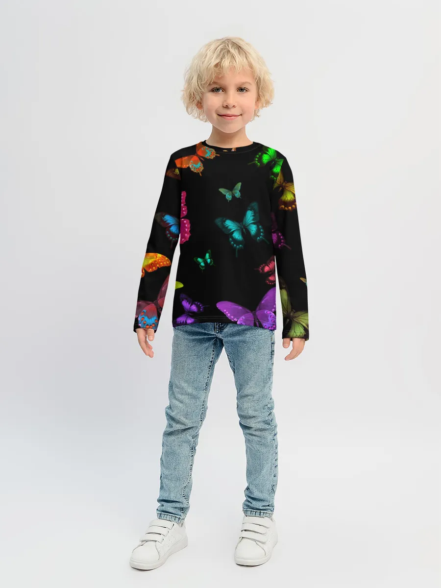 Детский лонгслив / Ночные Бабочки