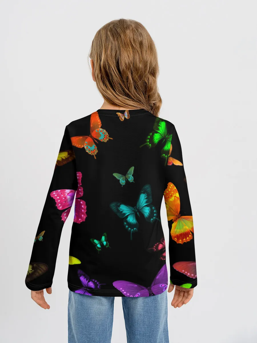 Детский лонгслив / Ночные Бабочки