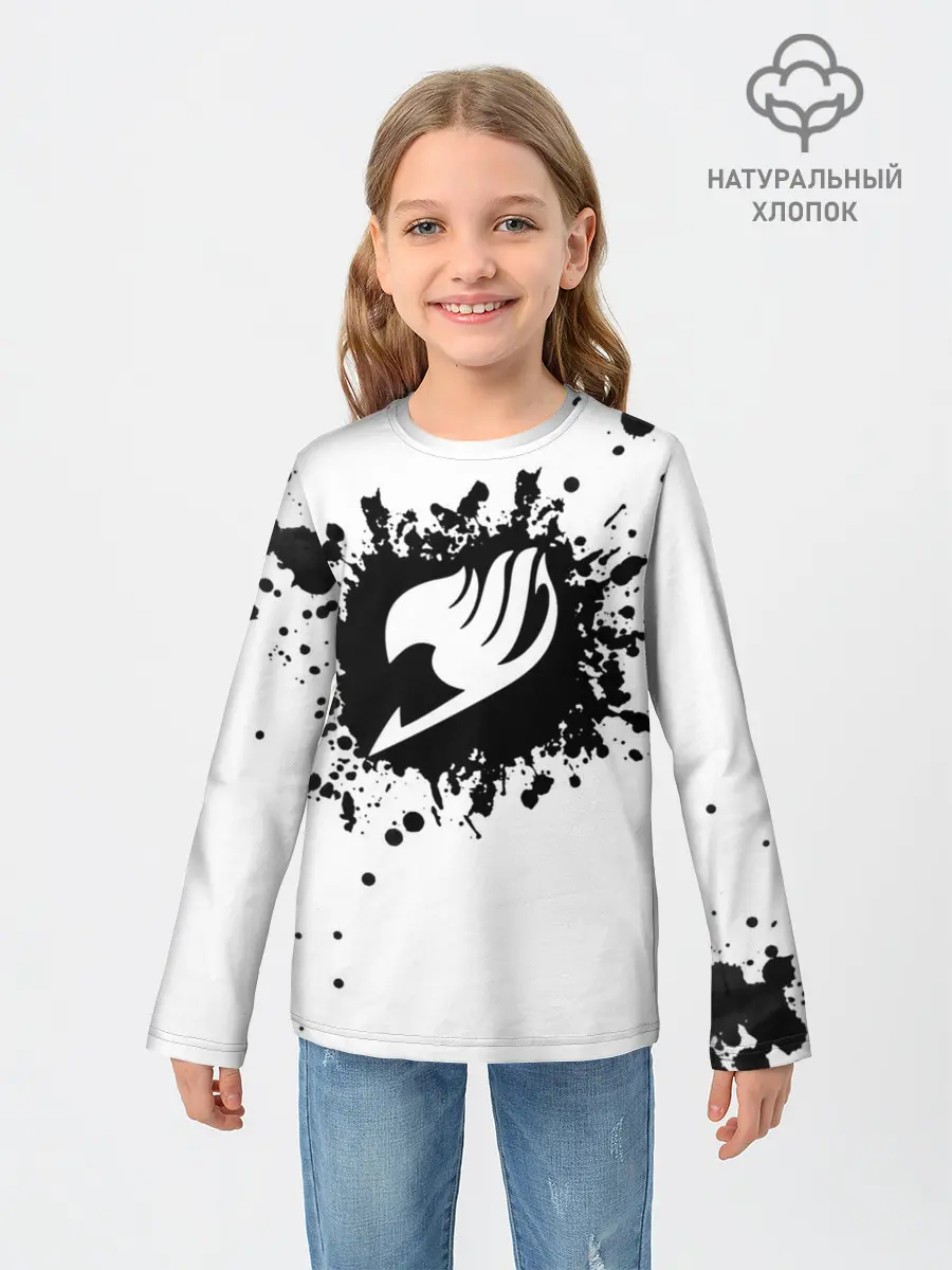 Детский лонгслив / Белая эмблема Хвоста Феи