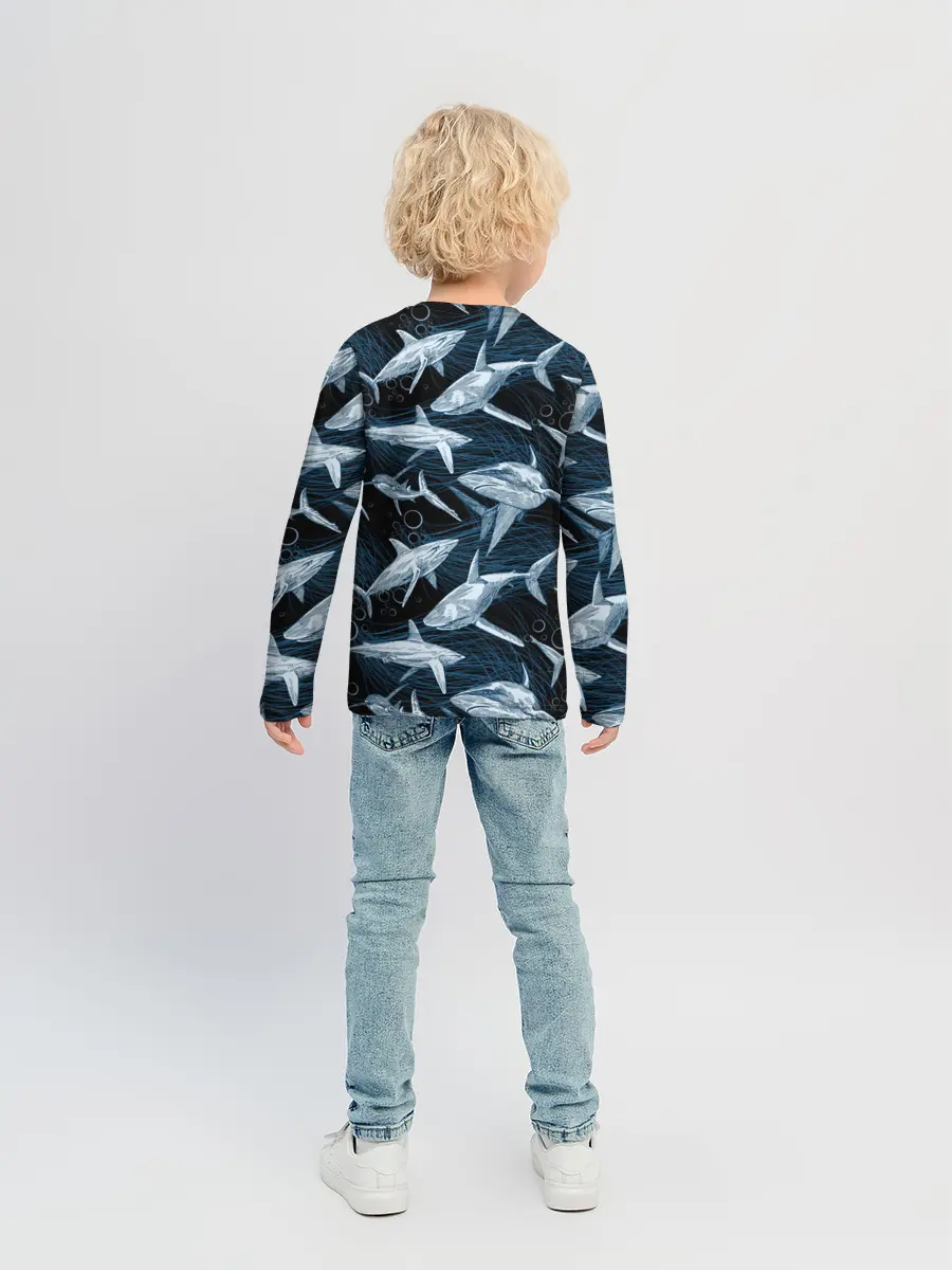 Детский лонгслив / Акулы