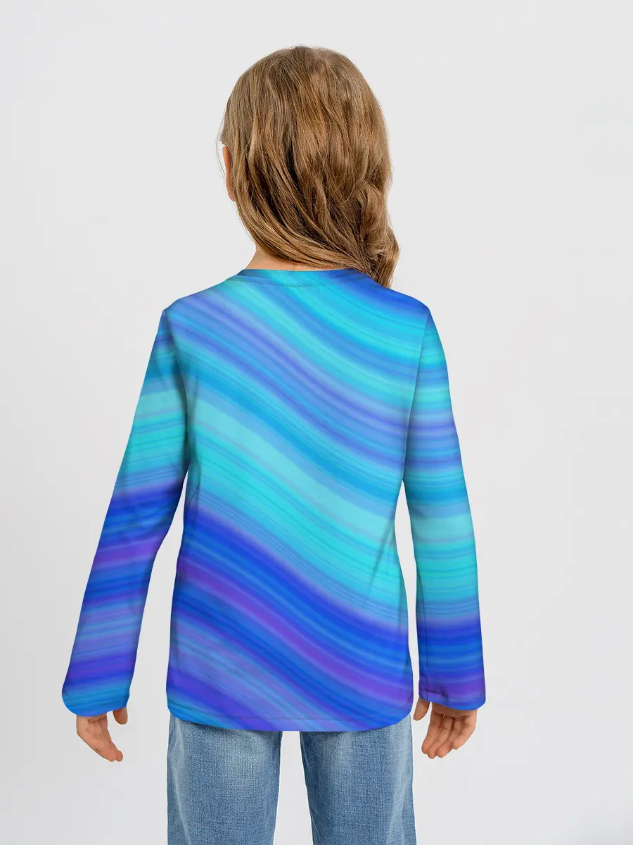 Детский лонгслив / Абстракция. Влны.