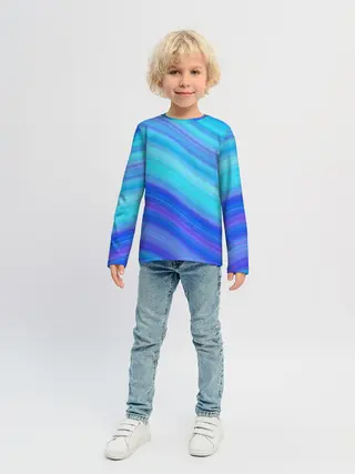 Детский лонгслив / Абстракция. Влны.