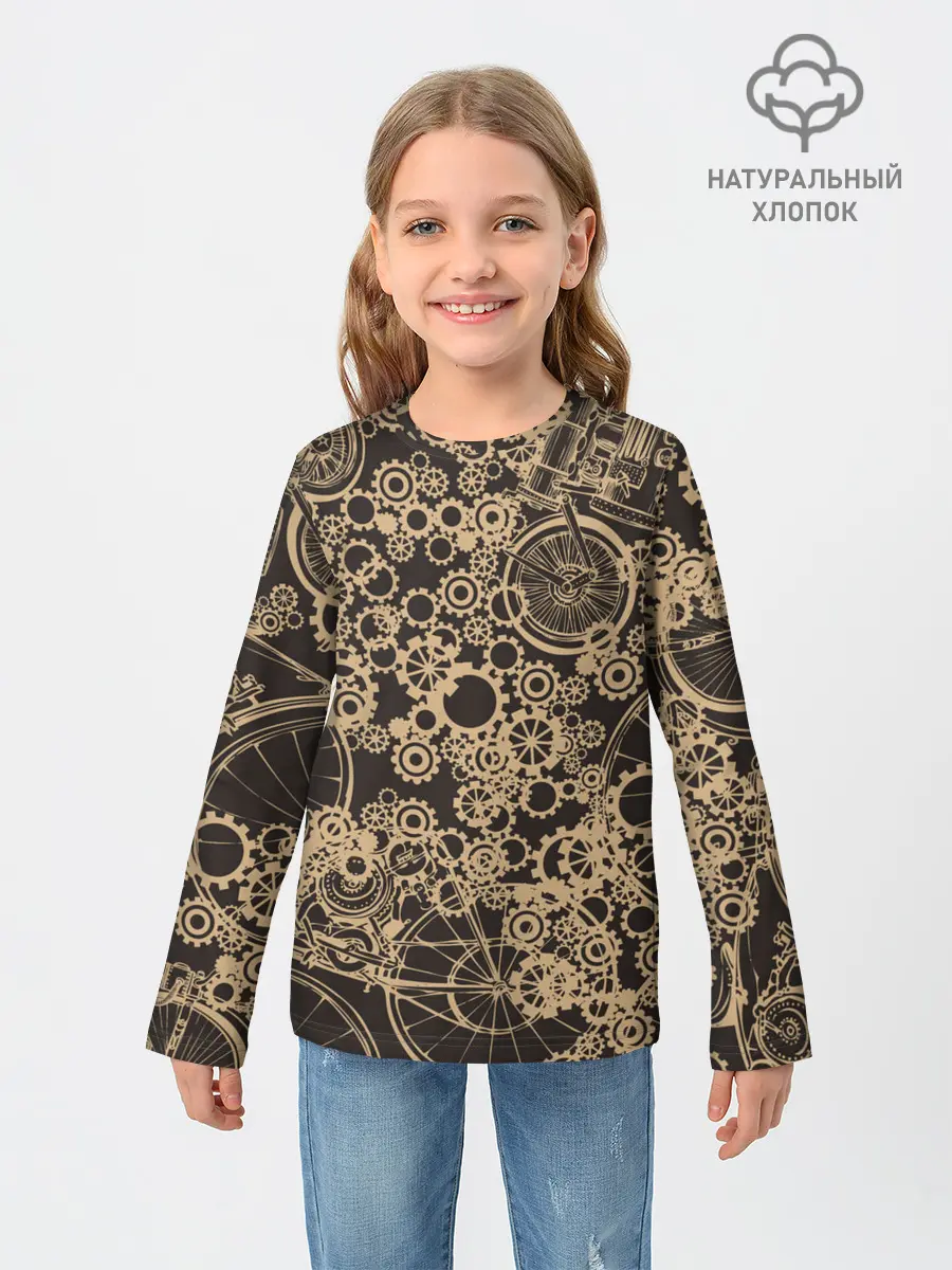 Детский лонгслив / Ретро велосипеды