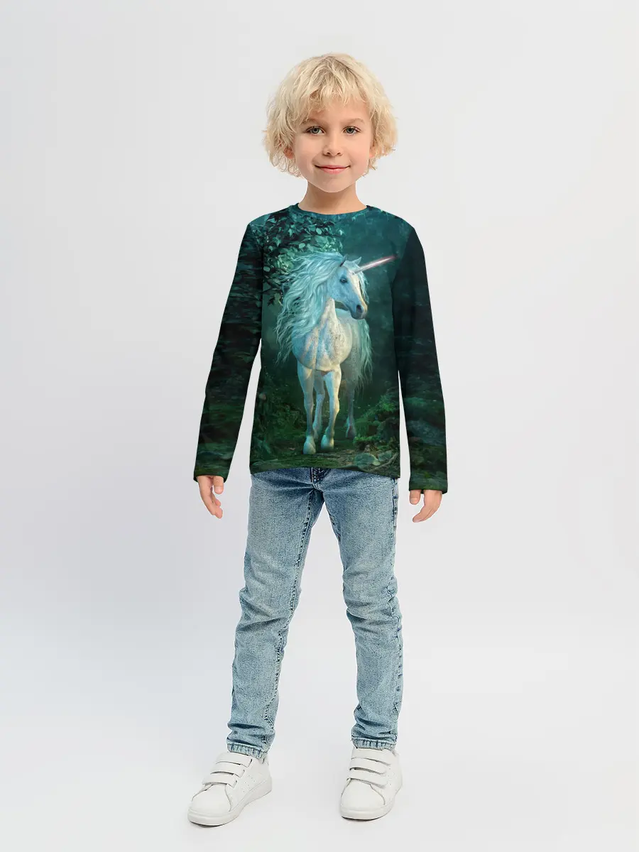 Детский лонгслив / Единорог