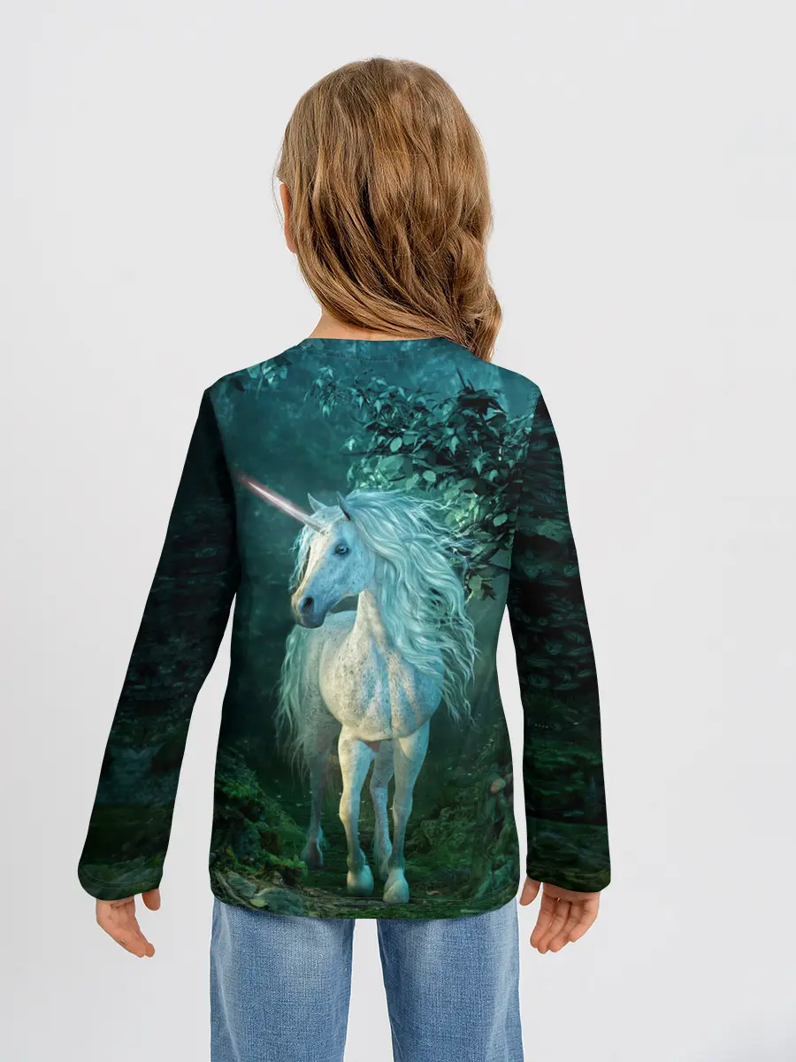 Детский лонгслив / Единорог